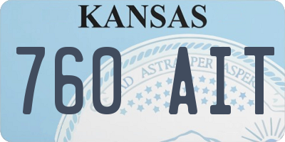 KS license plate 760AIT