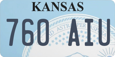 KS license plate 760AIU