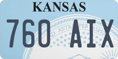 KS license plate 760AIX