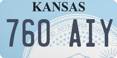 KS license plate 760AIY