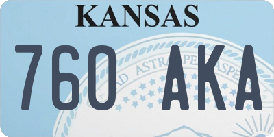 KS license plate 760AKA