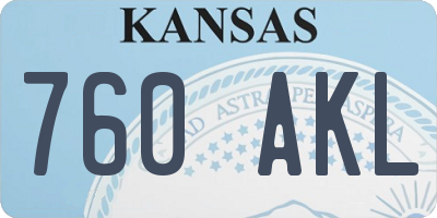 KS license plate 760AKL