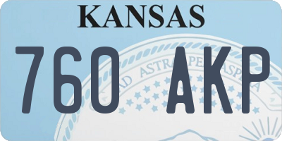 KS license plate 760AKP