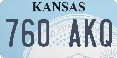 KS license plate 760AKQ