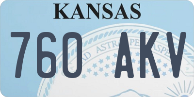 KS license plate 760AKV