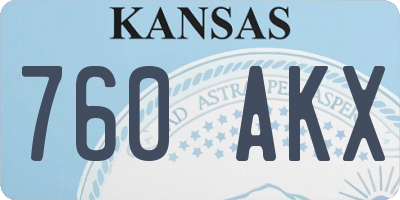 KS license plate 760AKX