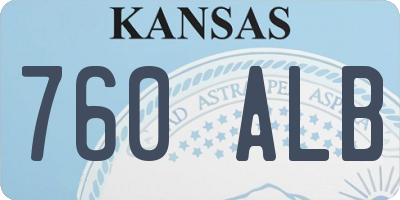 KS license plate 760ALB