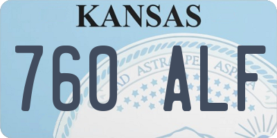 KS license plate 760ALF