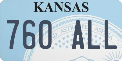 KS license plate 760ALL