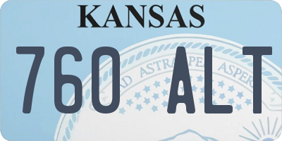 KS license plate 760ALT