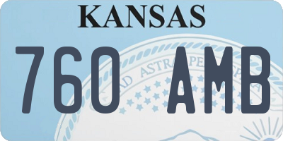 KS license plate 760AMB
