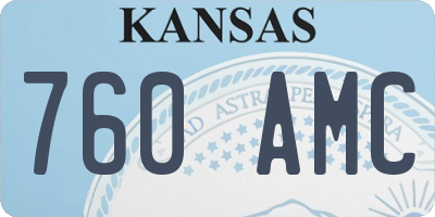 KS license plate 760AMC