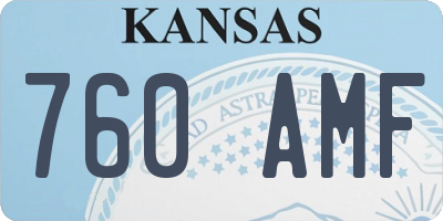 KS license plate 760AMF