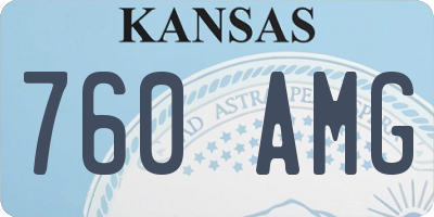 KS license plate 760AMG