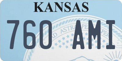 KS license plate 760AMI