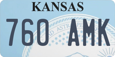 KS license plate 760AMK