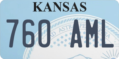 KS license plate 760AML