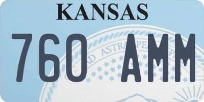 KS license plate 760AMM