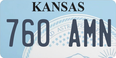 KS license plate 760AMN