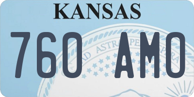 KS license plate 760AMO