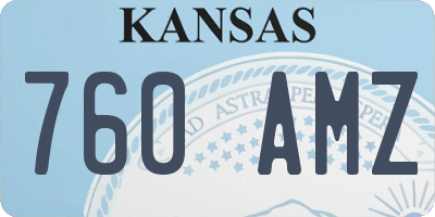 KS license plate 760AMZ