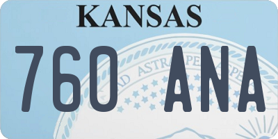 KS license plate 760ANA