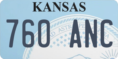 KS license plate 760ANC
