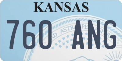 KS license plate 760ANG