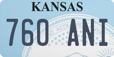KS license plate 760ANI