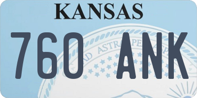 KS license plate 760ANK