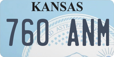 KS license plate 760ANM
