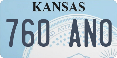 KS license plate 760ANO