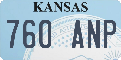 KS license plate 760ANP