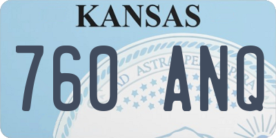 KS license plate 760ANQ