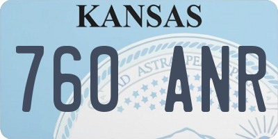 KS license plate 760ANR