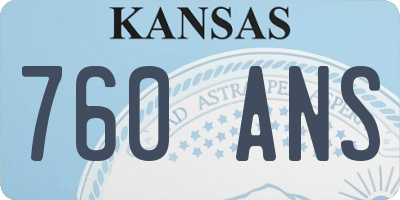 KS license plate 760ANS
