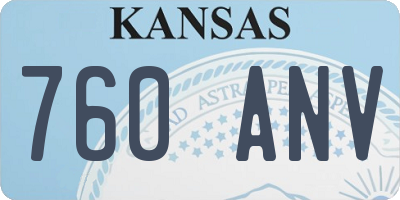KS license plate 760ANV