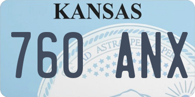 KS license plate 760ANX