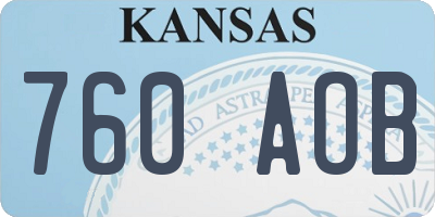 KS license plate 760AOB