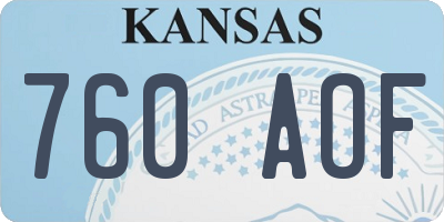 KS license plate 760AOF