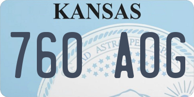KS license plate 760AOG
