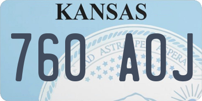 KS license plate 760AOJ