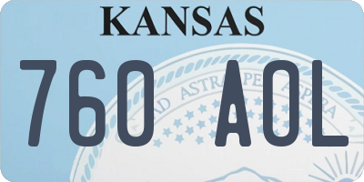 KS license plate 760AOL