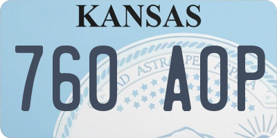 KS license plate 760AOP