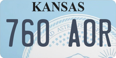 KS license plate 760AOR
