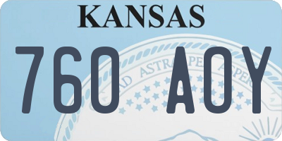 KS license plate 760AOY