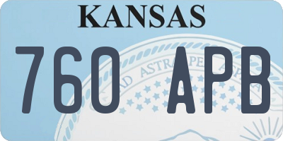 KS license plate 760APB