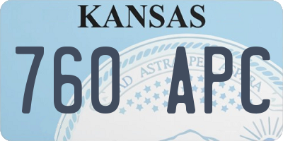 KS license plate 760APC