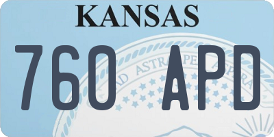 KS license plate 760APD