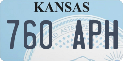 KS license plate 760APH